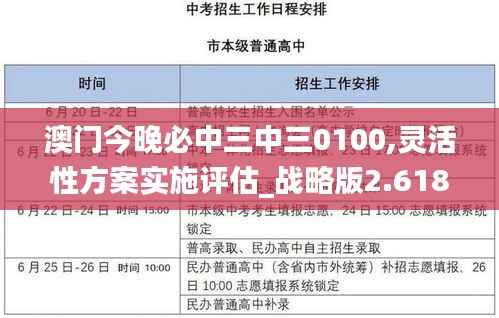 澳门今晚必中三中三0100,灵活性方案实施评估_战略版2.618